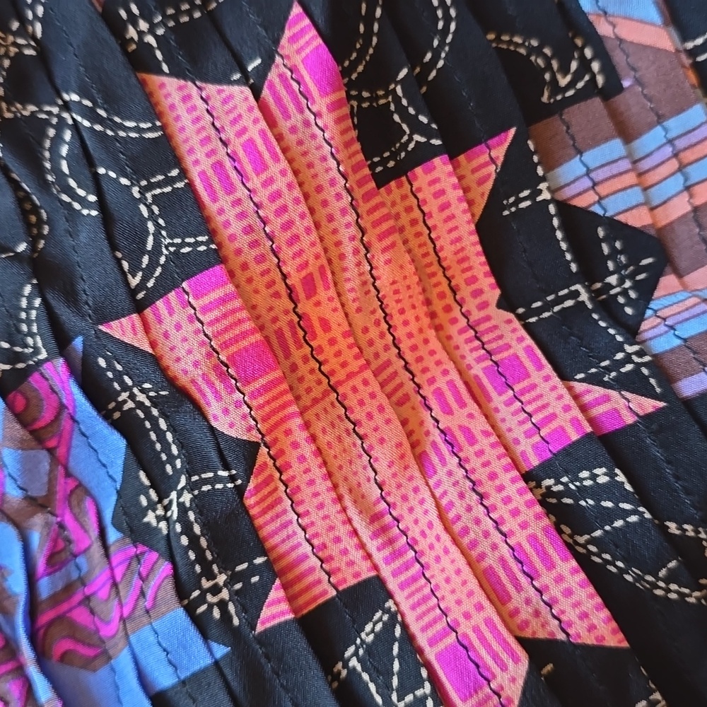 NWT,Plenty by Tracy Reese Hawaiian Quilt Star Print One Shoulder Silk Top,  0 - Picture 4 of 13